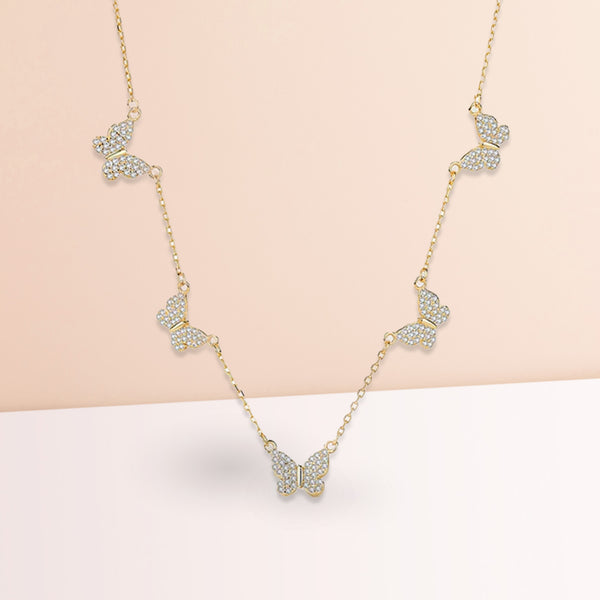 Pave Butterfly Necklace