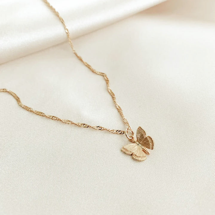 18K Gold Filled Butterfly Necklace